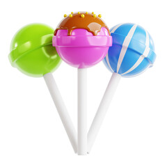 PNG 3D Lollipops icon isolated on a white background