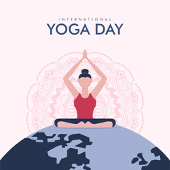 vector world yoga day banner template