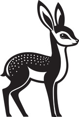 Dik dik silhouette vector illustration on white background.