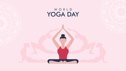 vector world yoga day poster template