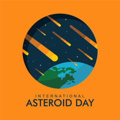 vector international asteroid day poster template papercut