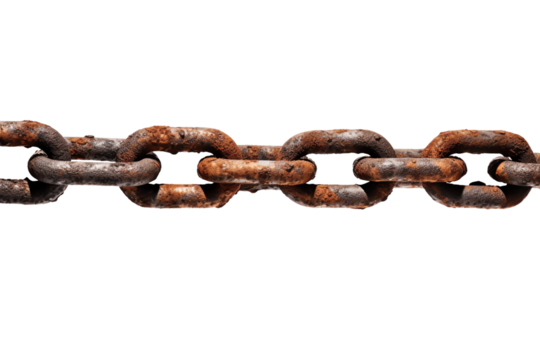 rusty chain on a transparent background