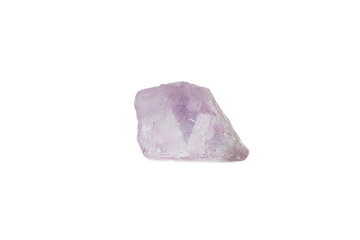 Amethyst mineral stone macro on white background