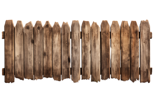 The image shows a rustic wooden fence with a natural wood grain