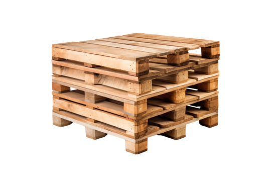 wooden pallets isolated on white