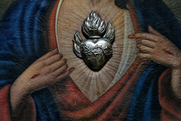 Representation of the Sacred Heart of Jesus Christ. Représentation du Sacré-Cœur de...
