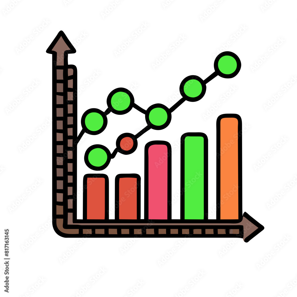 Sticker business chart icon