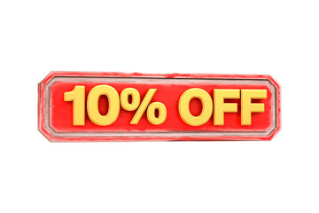 3d sales discount Number 10 percentage price tag for discount sale promotion concept by 3d render