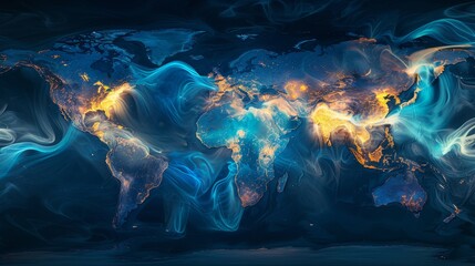 Create an image depicting the global interconnectedness of weather systems