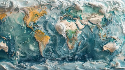 Create an image depicting the global interconnectedness of weather systems