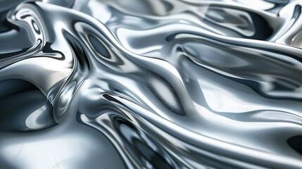 A silver fabric with a shiny, reflective surface