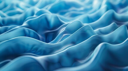 Obraz premium Abstract background with stripes and undulating waves in retro blue, focus on smooth gradients, concept of fluid motion, ethereal, Manipulation, minimalist art backdrop