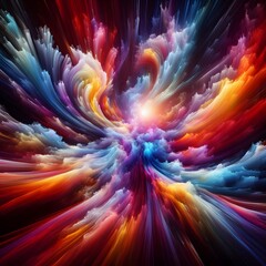 Fototapeta premium An Abstract Journey Chromatic Nebula A Symphony of Colorful Smoke