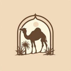 camel symbol with flat colors
