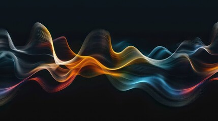 waves wallpaper floating like smoke with colorful lines that rippled randomly in a black background
