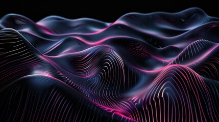 waves wallpaper floating like smoke with colorful lines that rippled randomly in a black background
