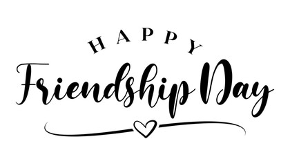 Happy friendship day lettering text vector illustration.