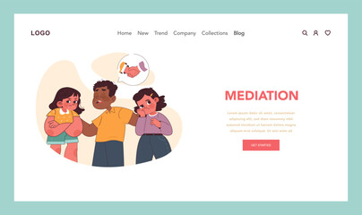 Mediation concept. Flat vector illustration