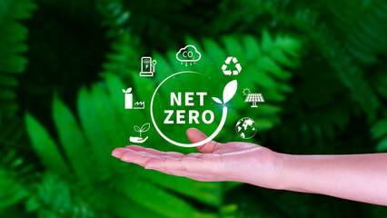 Net Zero and Carbon Neutral Concepts, Net zero greenhouse gas emissions target, Climate neutral...