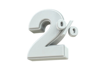3d sales discount Number 2 percentage price tag for discount sale promotion concept by 3d render