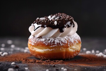 Mouthwatering donuts on dark and foreboding setting