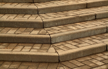 Stairway made of gray cobblestones.
