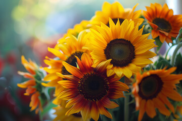 A bouquet of sunflowers