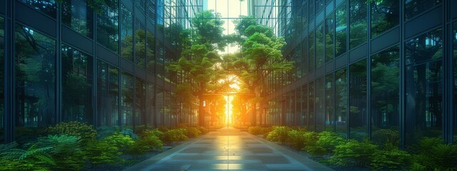 Obraz premium Eco-Friendly Financial Market: Stock exchanges focusing on green companies.