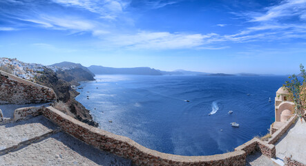 Townscape of Oia in Santorini Island, Greece.