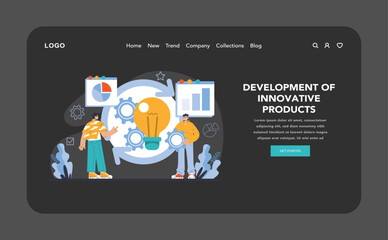 Trend watching dark or night mode web or landing. Specialist tracking