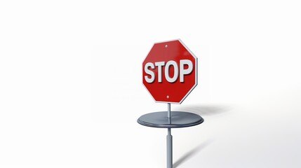 A 3D "STOP" road sign depicted as vector clipart, isolated on a white background.