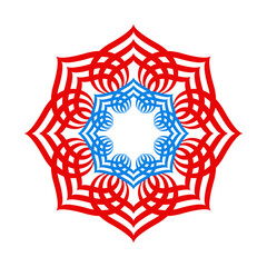 red and blue hearts floral 