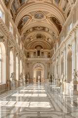 Neoclassical Majesty: A Meticulously Arranged Art Gallery Filled with Exquisite Works of Art