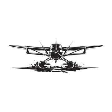 recommend clip art: Vector sea plane vector art illustration isolated in white background small amphibious plane vector art