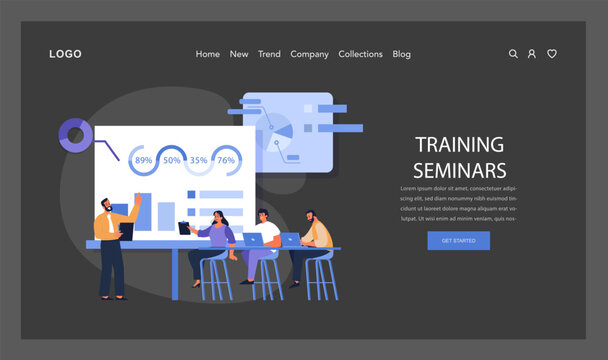 Training Seminars concept. Flat vector illustration.