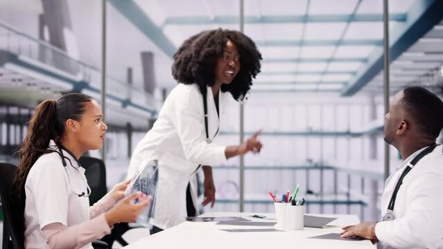 Doctor Hospital Meeting Conflict Argument. Angry Team