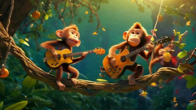 Monkey with guitar