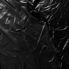 polyethene plastic wrap on a black background