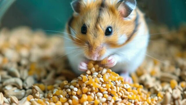 hamster eating seeds