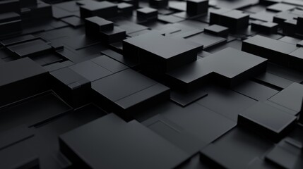 Black Cubes Arranged on Dark Background