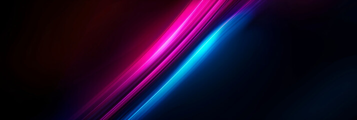 Obraz premium Vibrant Neon Lines on Dark Background: Futuristic Abstract Wallpaper for Modern Design and Tech Concepts