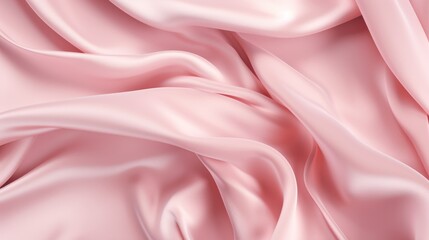Fototapeta premium Beautiful pastel pink background with drapery and wavy folds of silk satin 