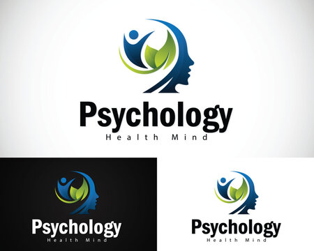 Psychology logo creative health mind mental smart nature leave design concept