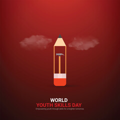 world youth skills day. world youth skills day creative ads design, july 15, vector, 3d illustration