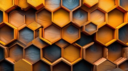 High quality abstract 3d art style honeycomb photography with ample copy space for versatile use