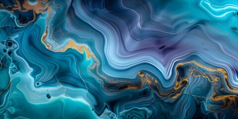Fototapeta premium Luxurious and natural texture: Abstract blue and purple marble with gold swirls. Concept Textures, Luxury, Abstract, Marble, Gold Swirls