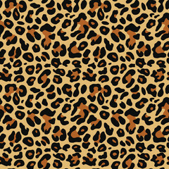 animal leopard print vector background fabric texture, fashionable cat pattern, seamless