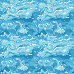 Fototapeta premium Cartoon water seamless texture pattern.