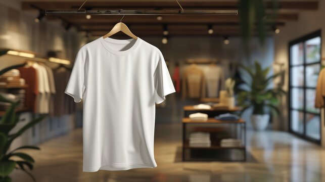 Store Trendy T Shirt Fashion Mock Up Clothes Shop