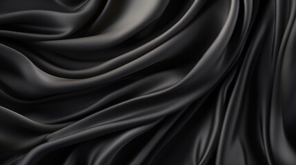 Obraz premium Beautiful background luxury cloth with drapery and wavy folds of black silk satin